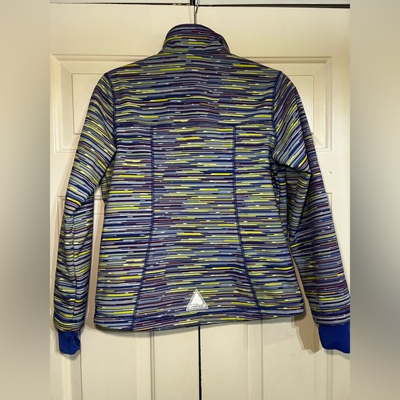 LL Bean Soft Shell Jacket Coat Girls Youth Large 14-16 Green Blue Purple - Picture 6 of 6
